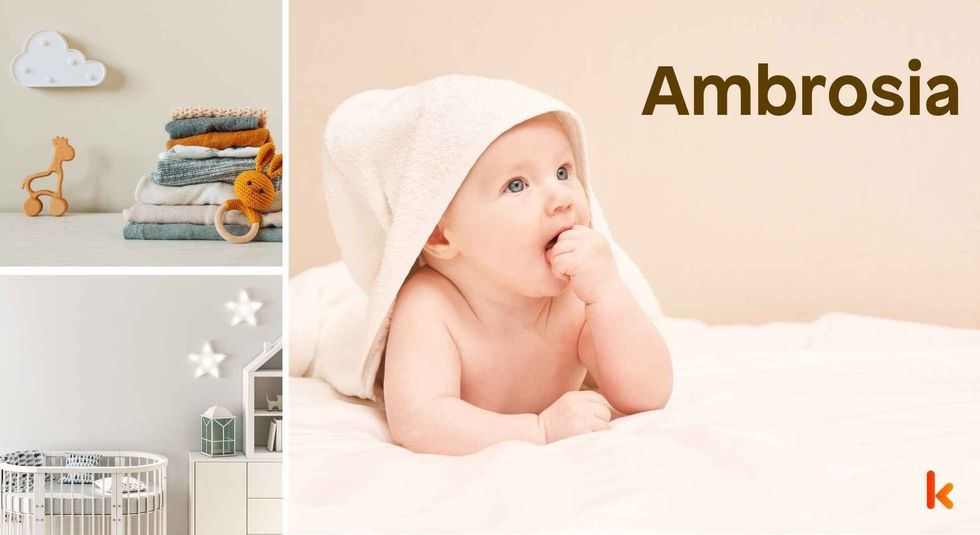 Baby name Ambrosia - cute baby, clothes, crib, accessories and toys.