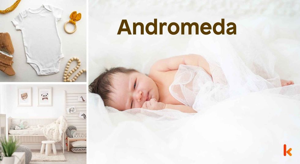 Baby name Andromeda - cute baby, clothes, crib, accessories and toys.