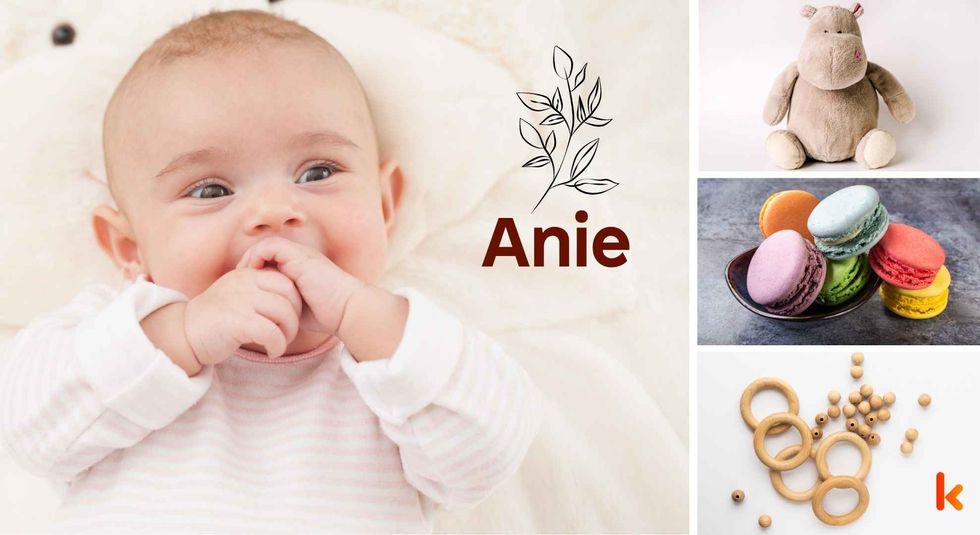 Baby name Anie - cute baby, macarons, teether, toy