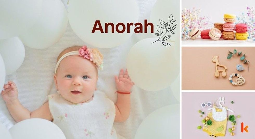 Baby name Anorah - cute baby, macarons, clothes, toys, teether