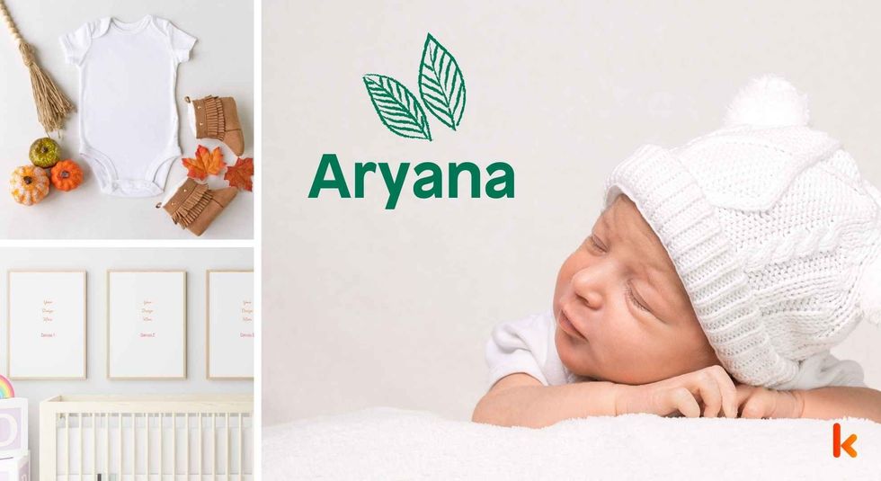 Baby name Aryana - cute baby, clothes, crib, accessories and toys.