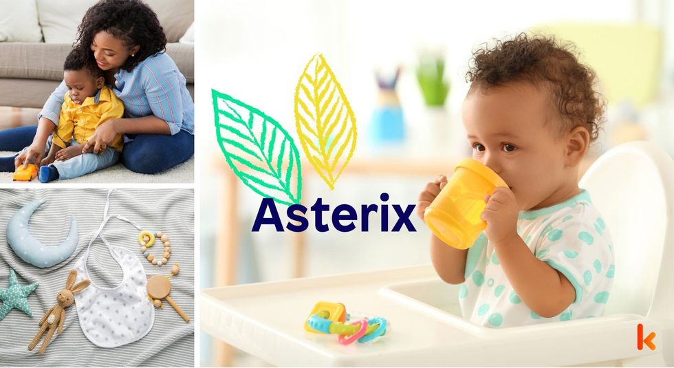 Baby name Asterix - cute baby, mother & toys.