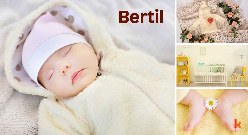 Baby name Bertil - cute baby, baby crib, baby feet & baby clothes