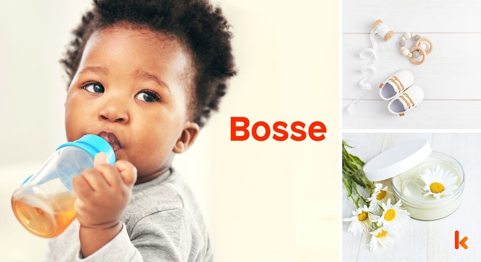 Baby name Bosse - cute baby, flowers, food, shoes