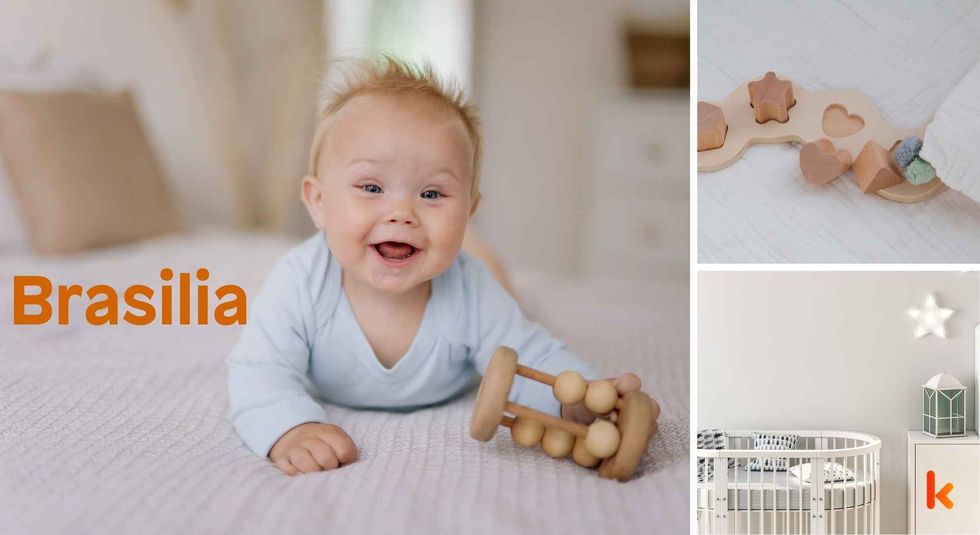 Baby name Brasilia - cute baby, crib, toys
