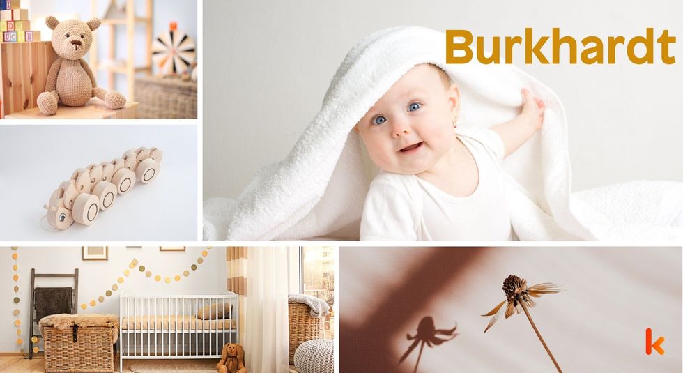Baby Name Burkhardt - cute baby, baby room interior. 