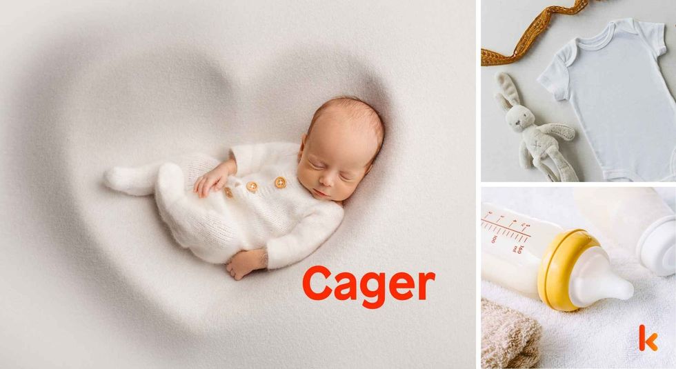Baby name Cager - cute baby, baby bottle and baby clothes