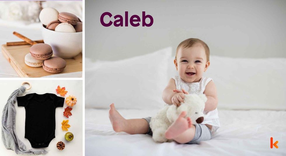 Baby name Caleb - cute baby, macarons, clothes
