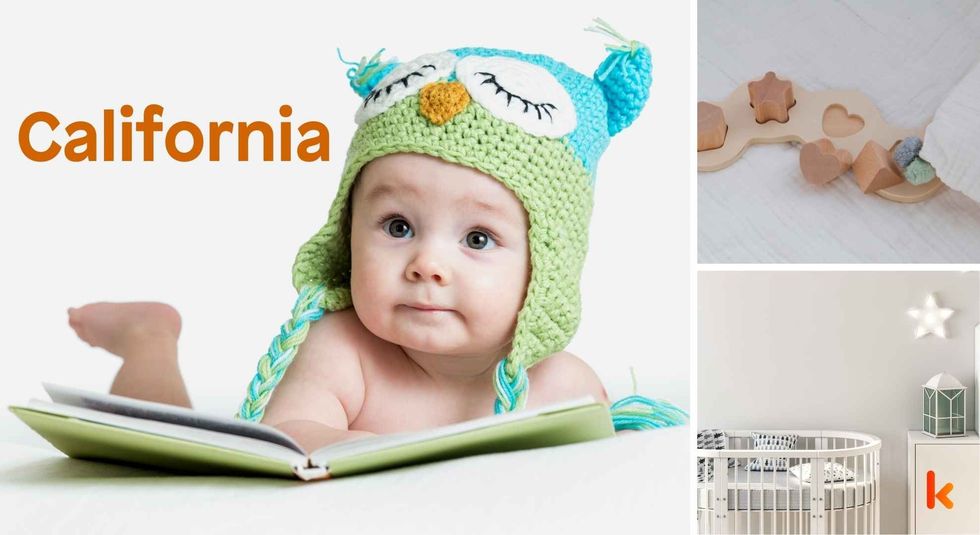 Baby name California - cute baby, crib, toys