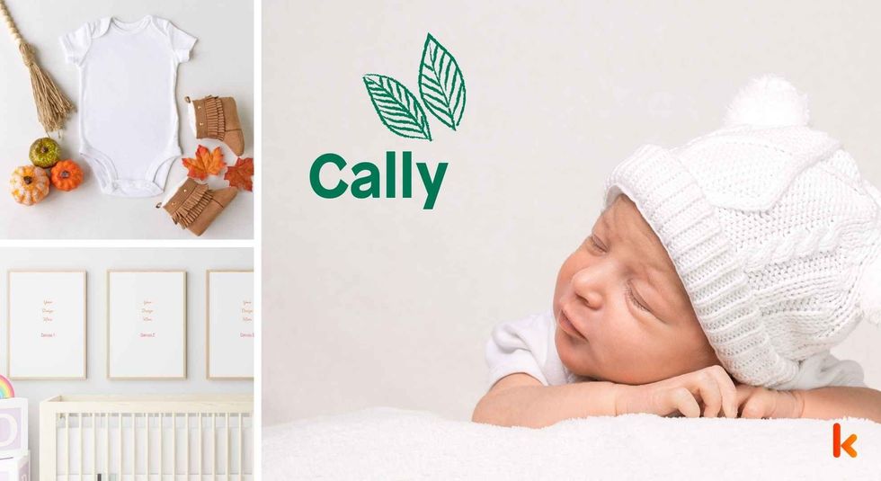 Baby name Cally - cute baby, clothes, crib, accessories and toys.