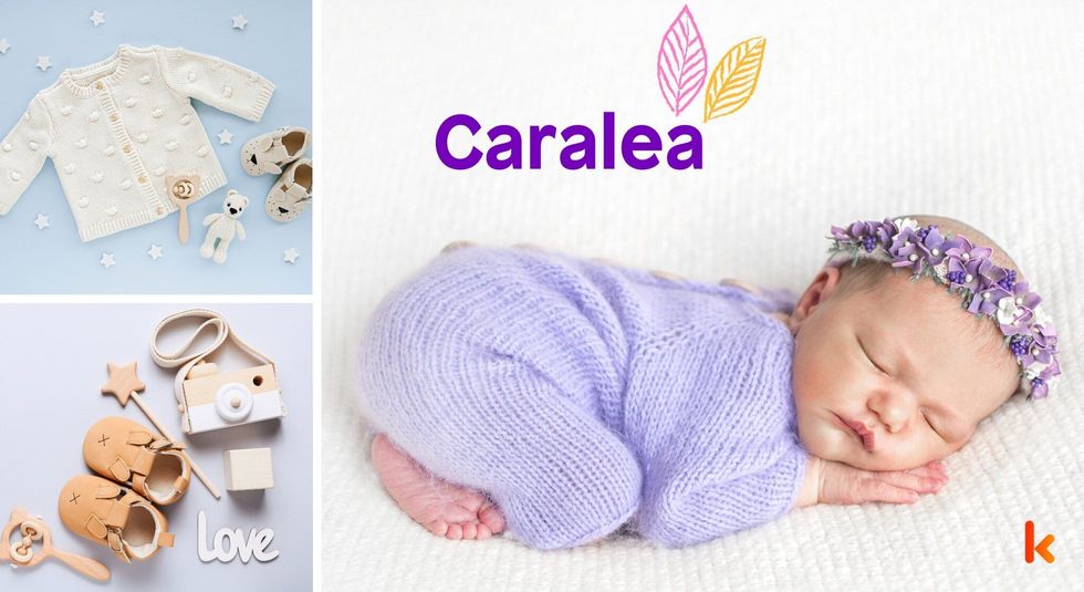 Baby name caralea - baby booties, shirt & toy camera.