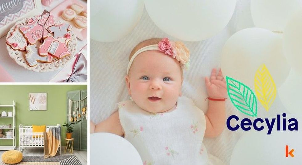 Baby Name cecylia - Cute, baby, cookies, tiara, nursery.