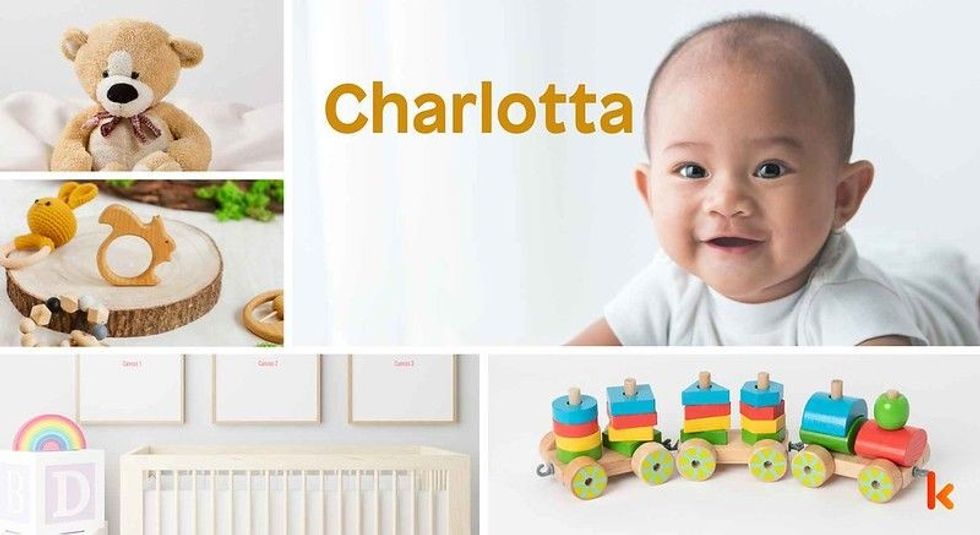 Baby Name Charlotta - cute baby, baby teether, crib, toy.