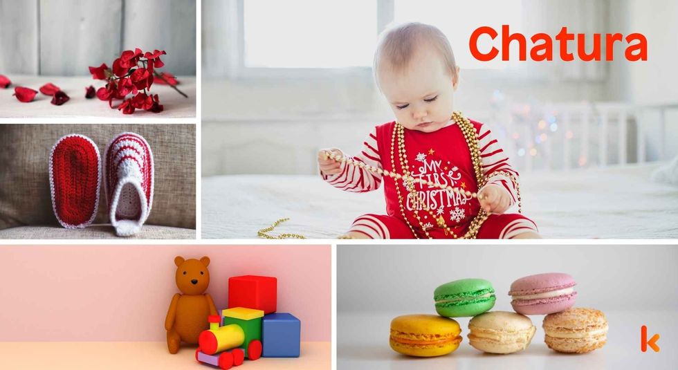 Baby Name Chatura - cute baby, flowers, shoes, macarons and toys.