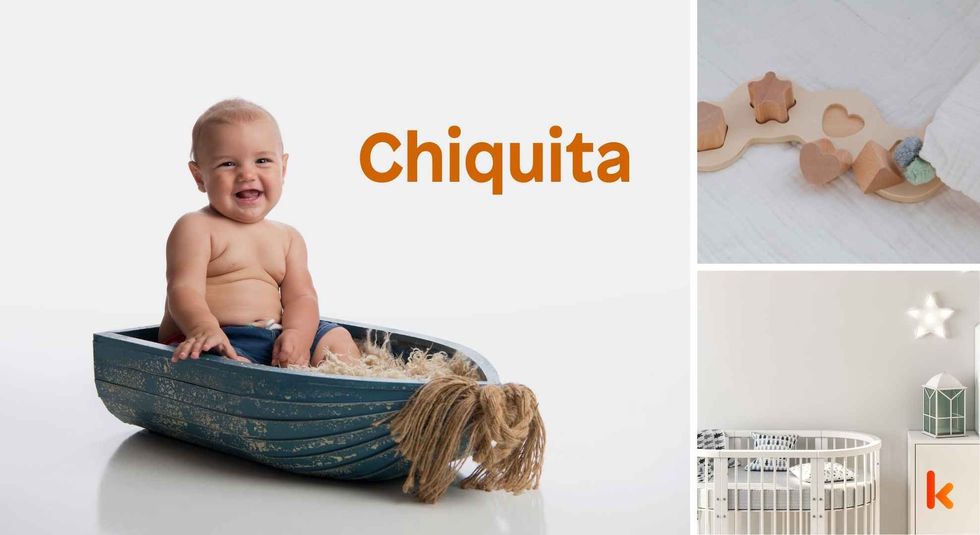 Baby name Chiquita - cute baby, crib, toys