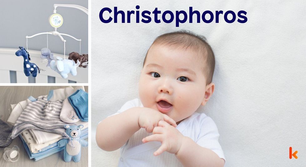 Baby Name Christophoros - cute baby, knitted toys, baby clothes.