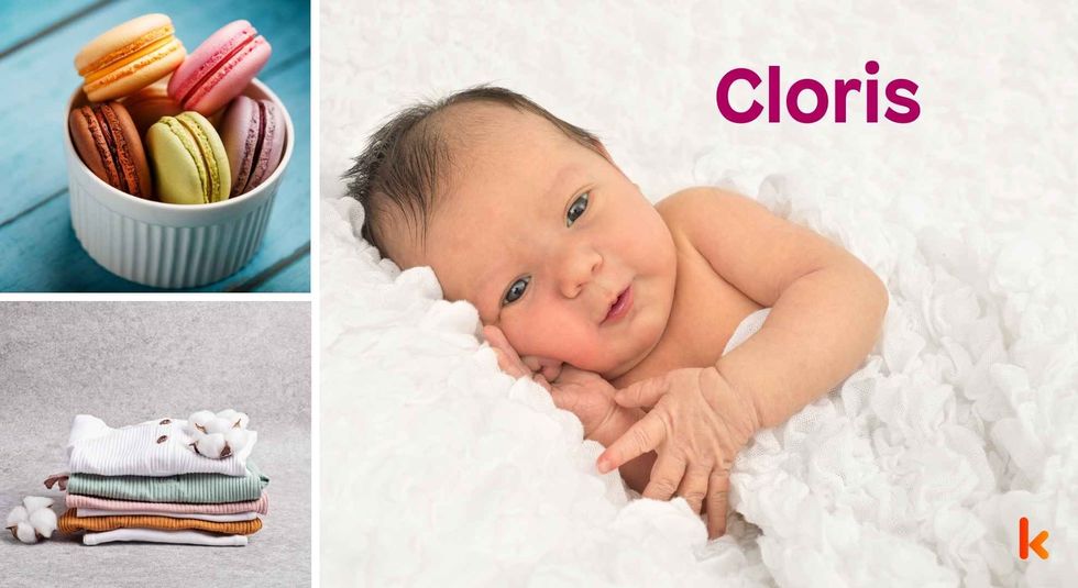 Baby name Cloris - cute baby, macarons and clothes