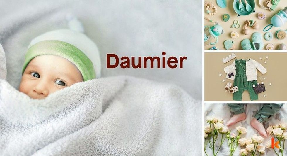Baby name Daumier - cute baby, baby clothes, baby shoes, flowers & baby feet