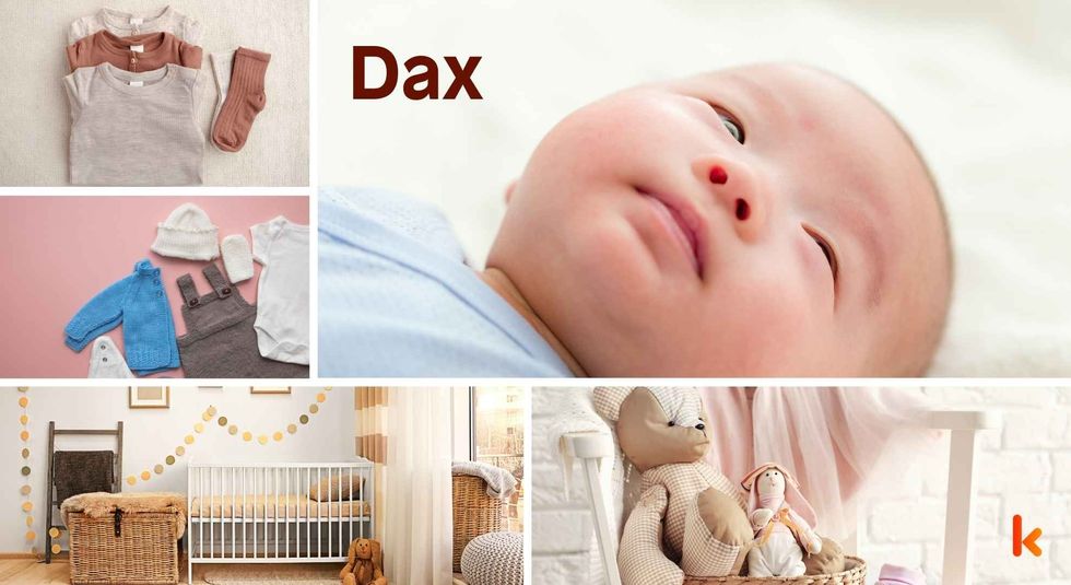 Baby name Dax - cute baby, clothes, crib, accessories and toys.