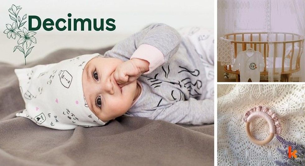 Baby name Decimus - cute baby, baby crib & teether