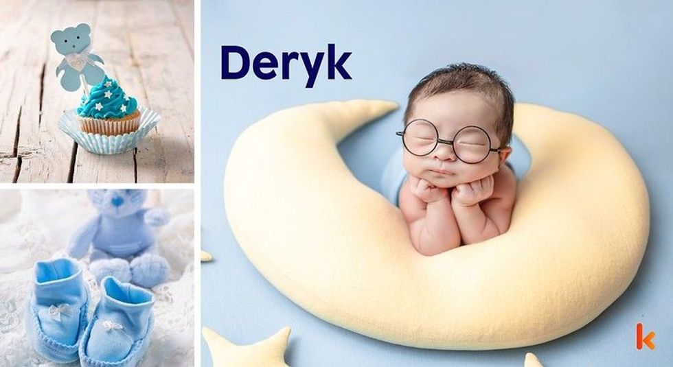 Baby Name Deryk - cute baby, cup cake.