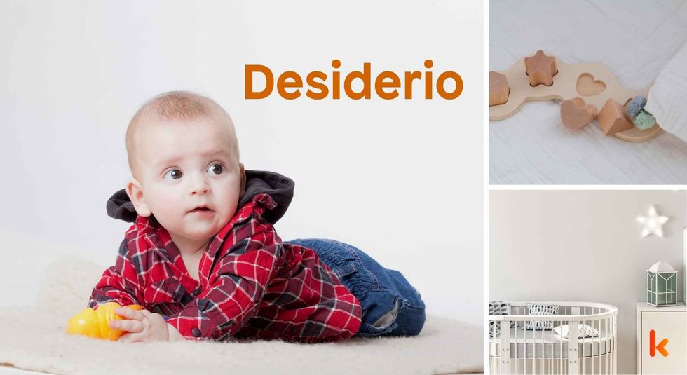 Baby name Desiderio - cute baby, crib, toys