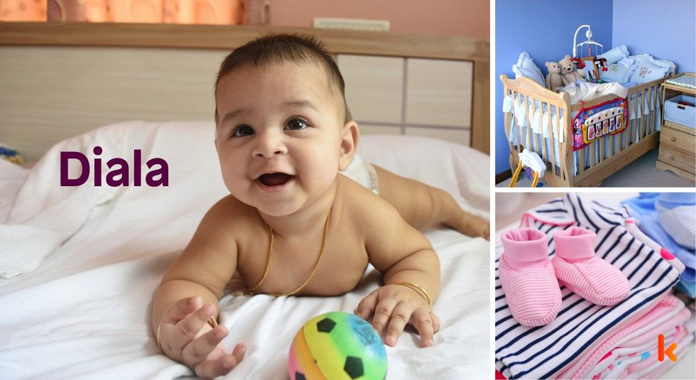 Baby name Diala - cute baby, toys, crib, clothes, shoes