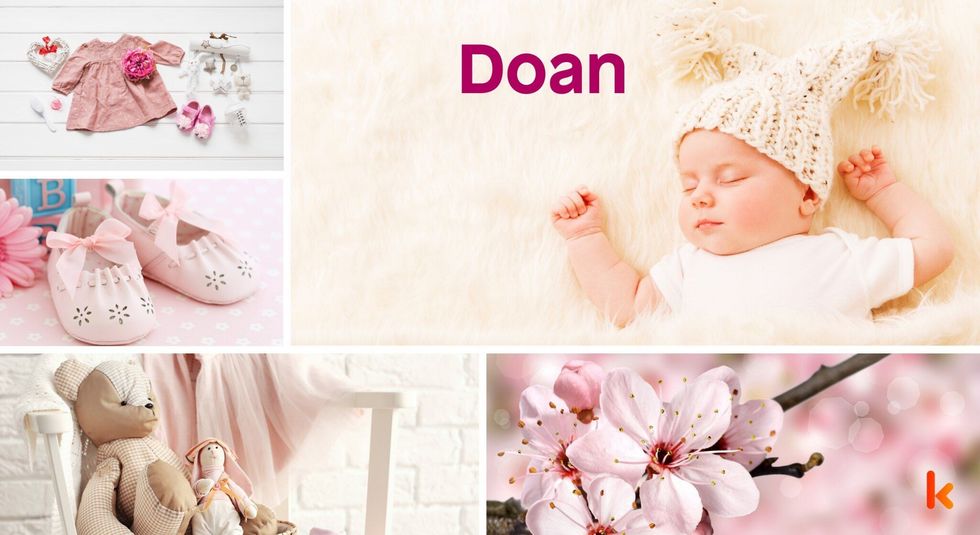 Baby Name Doan - cute baby, flowers, dress, shoes and toys.