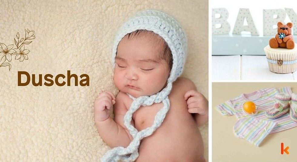 Baby Name Duscha - cute baby, baby clothes, cup cake.
