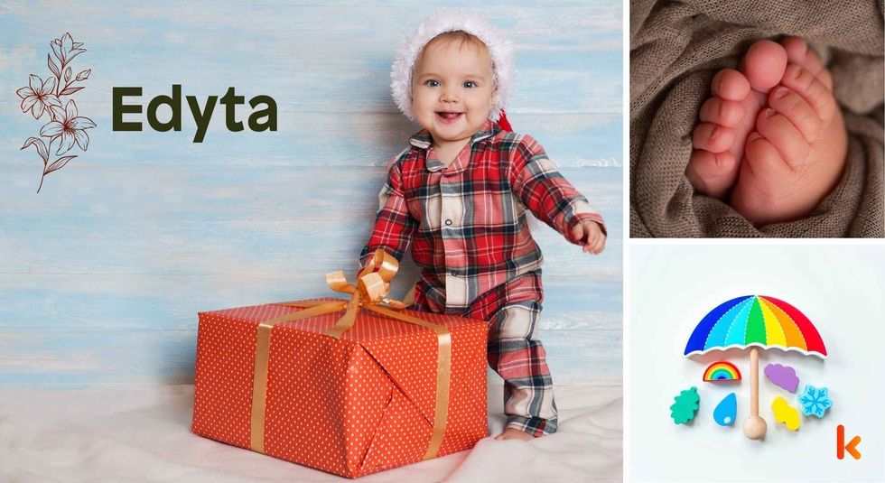 Baby name Edyta - cute baby, toys & feet.