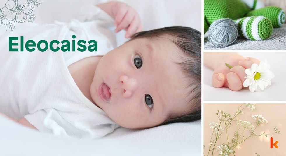 Baby Name Eleocaisa - cute baby, green knit.