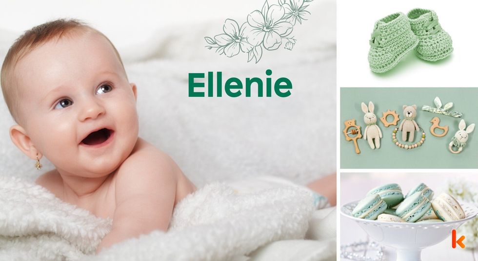 Baby Name Ellenie - cute baby, baby booties, macarons.