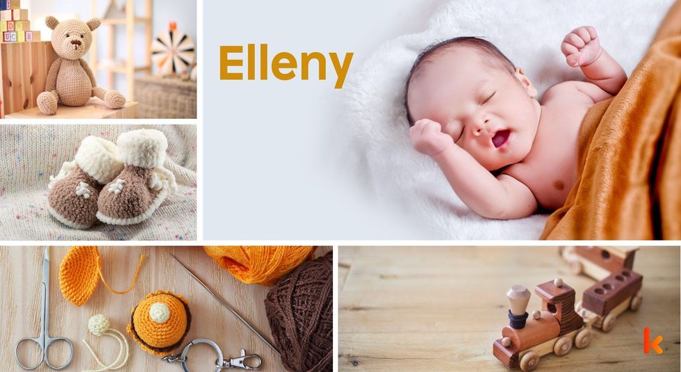 Baby Name Elleny - cute baby, knitted toy, baby booties, railway toy.