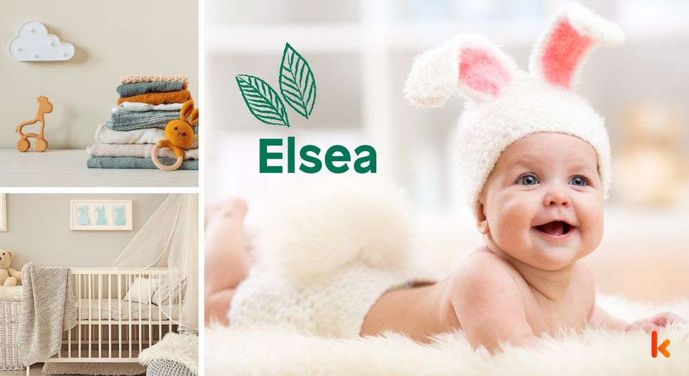Baby name Elsea - cute baby, clothes, crib, accessories and toys.