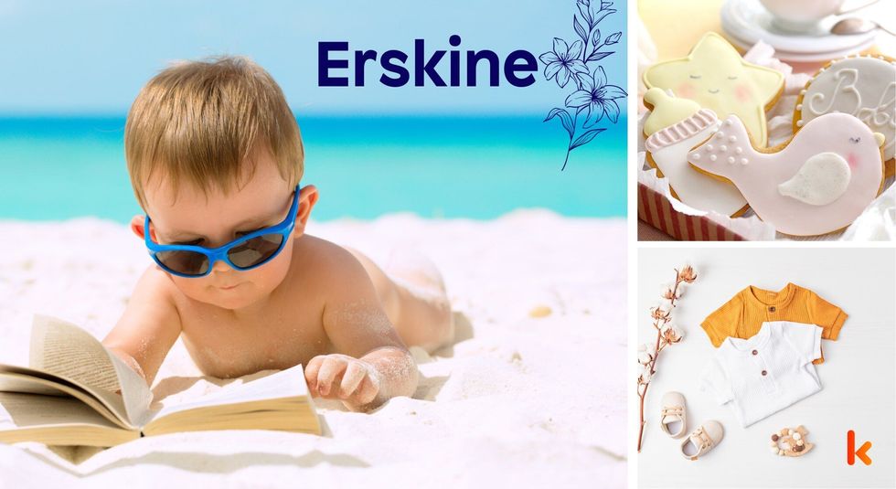 Baby name erskine - baby shirts & booties, cookies with cream