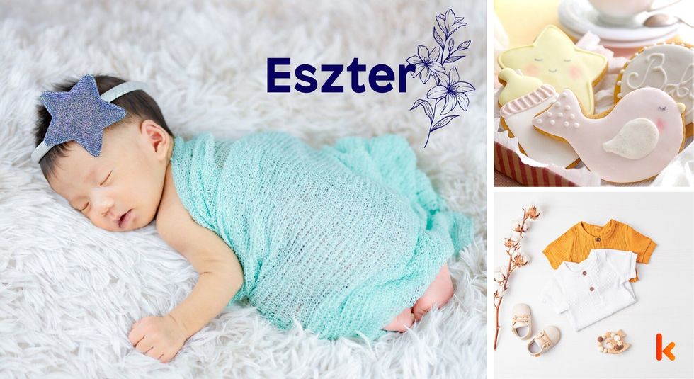 Baby name eszter - baby shirts & cookies with cream