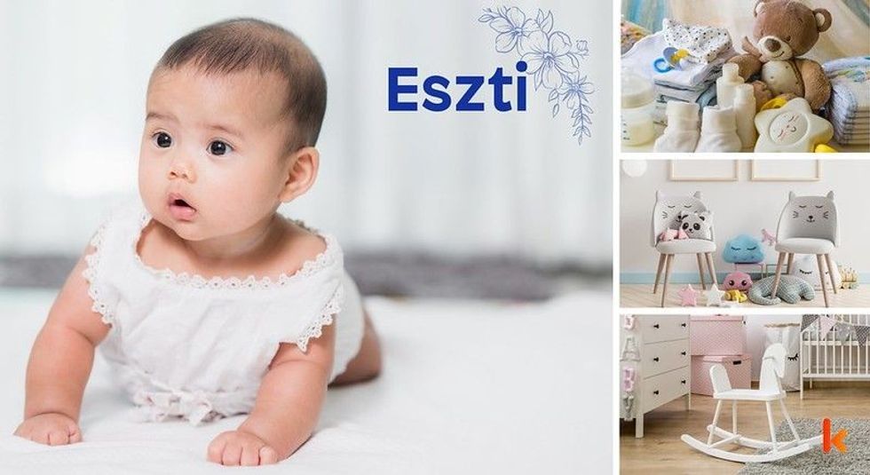 Baby name eszti - baby cradle, chairs & teddy bear