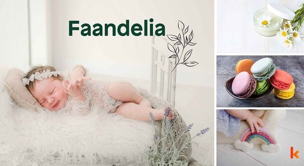 Baby name faandelia - cute baby, flower, dessert