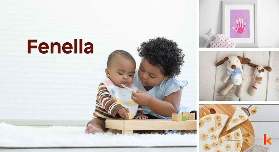 Baby name Fenella - cute baby, clothes, photo frame, cake & crochet toys