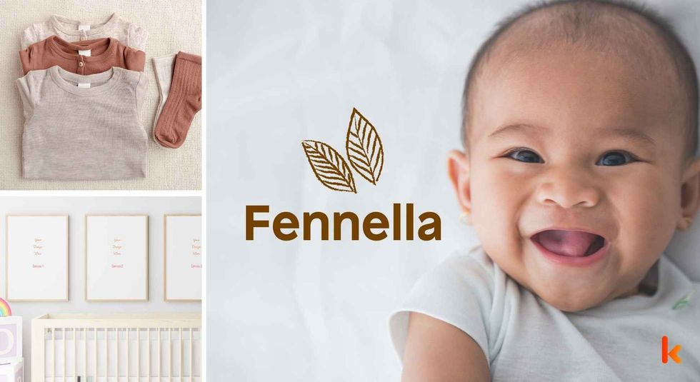 Baby name Fennella - cute baby, clothes, crib, accessories and toys.