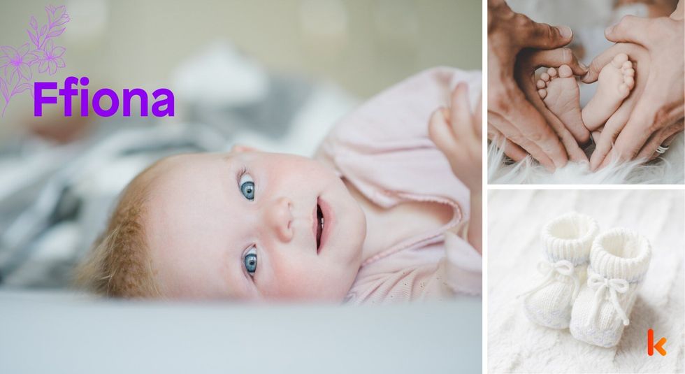 Baby Name Ffiona - cute, baby,white, booties, feet, arms, purple.