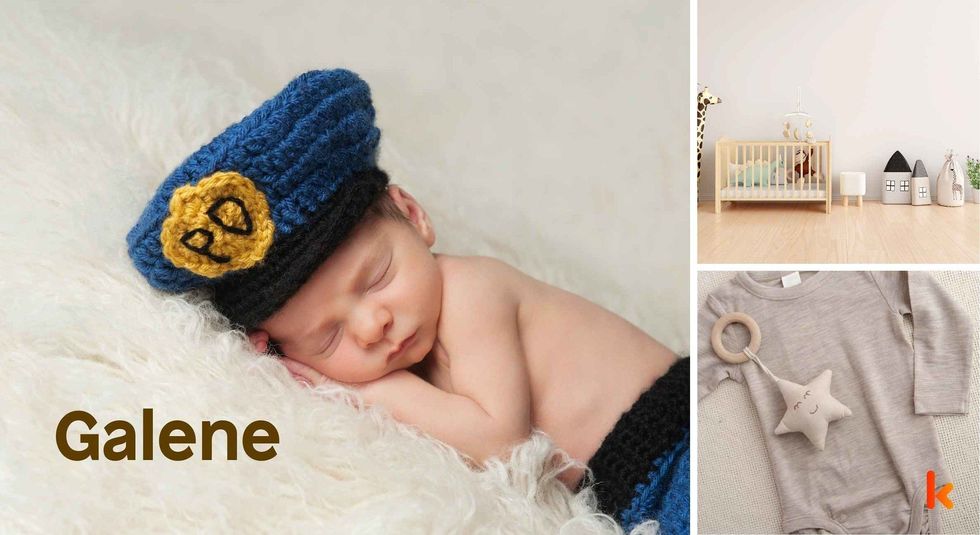 Baby name Galene - cute baby, clothes, crib, accessories and toys.