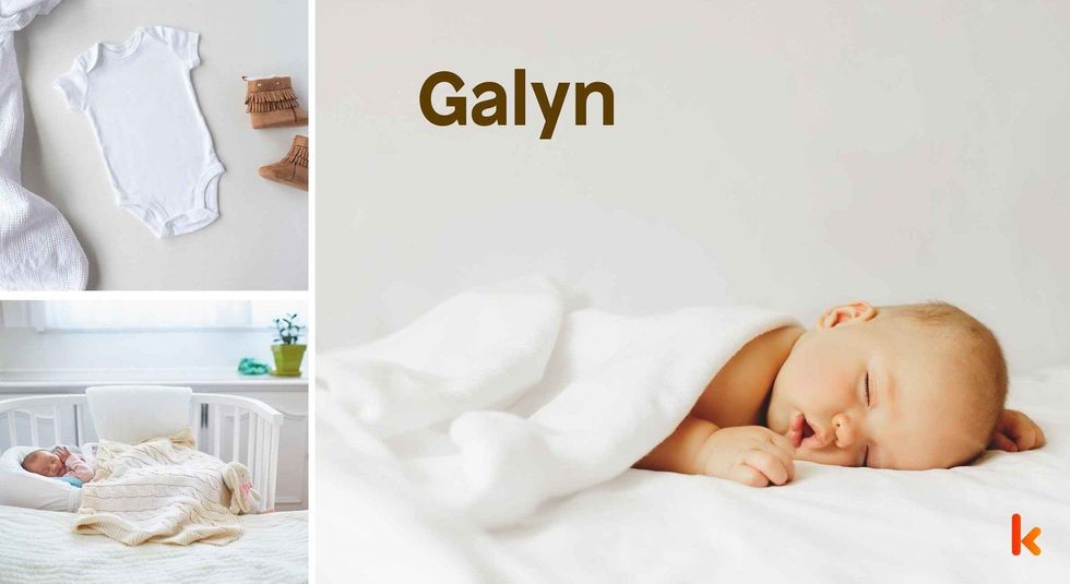 Baby name Galyn - cute baby, clothes, crib, accessories and toys.