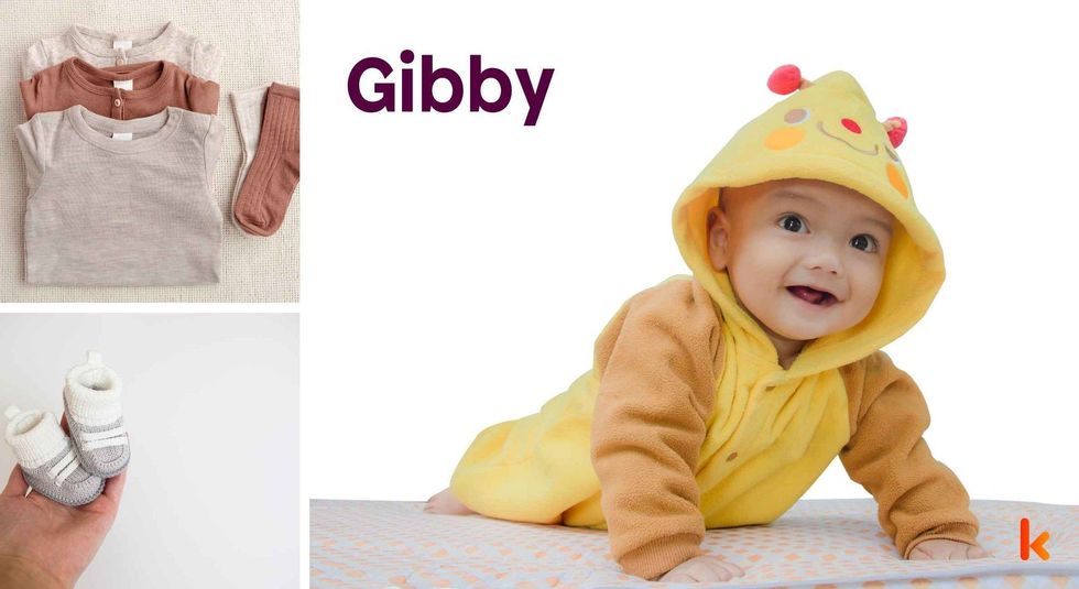 Baby Name Gibby- cute baby, booties, clothes.
