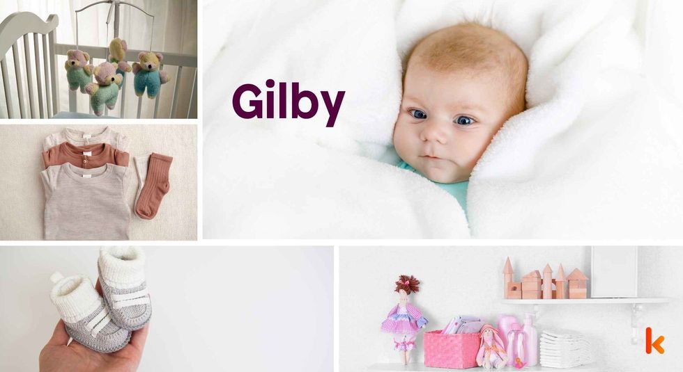 Baby Name Gilby- cute baby, crib, clothes, accessories, booties.