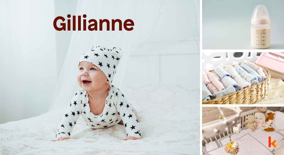Baby Name Gillianne- cute baby, crib, sipper, clothes