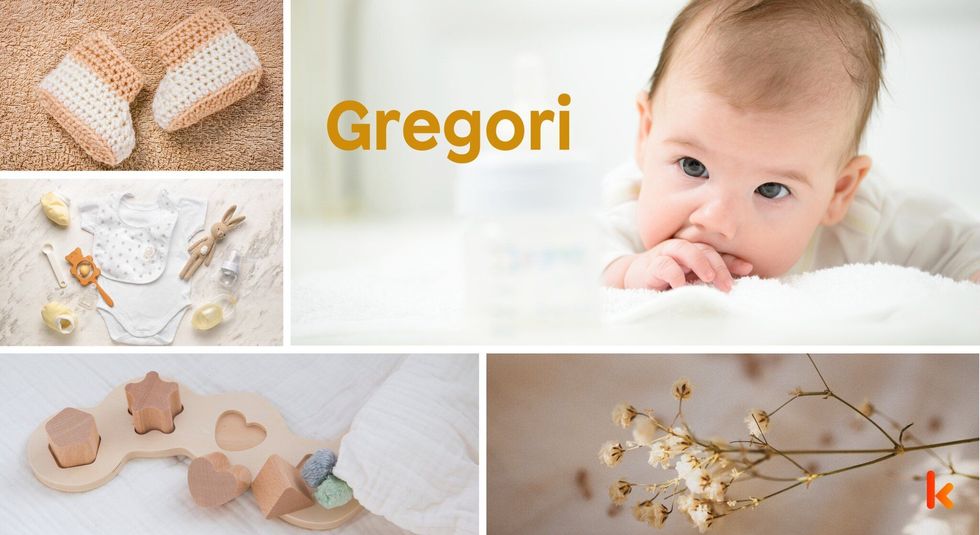 Baby Name Gregori - cute baby, knit baby shoes, baby toys.