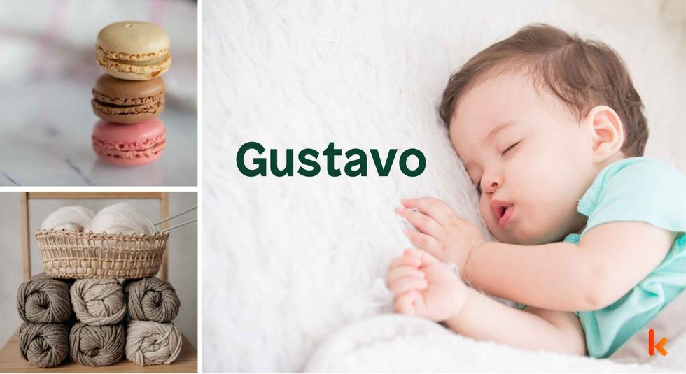 Baby name Gustavo - cute baby, macarons, crochet
