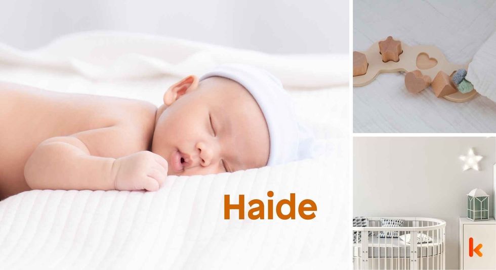 Baby name Haide - cute baby, crib, toys