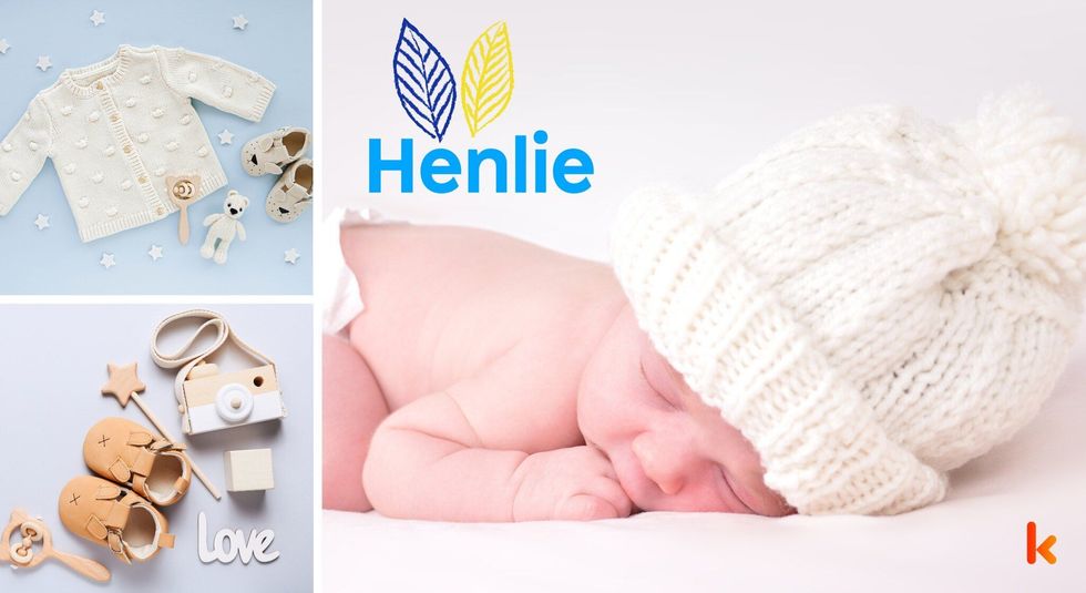 Baby name henlie - baby toys, camera, booties & top